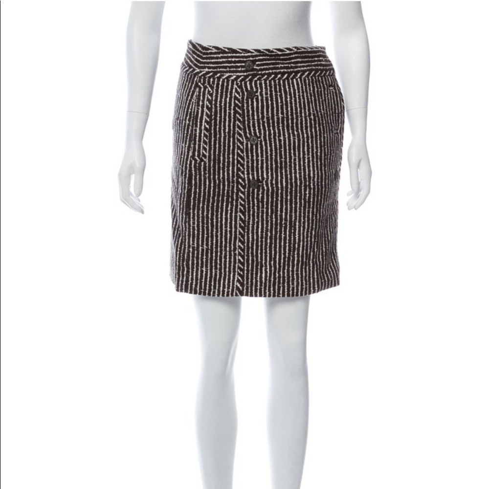 Brown and Ivory Tory Burch mini Skirt